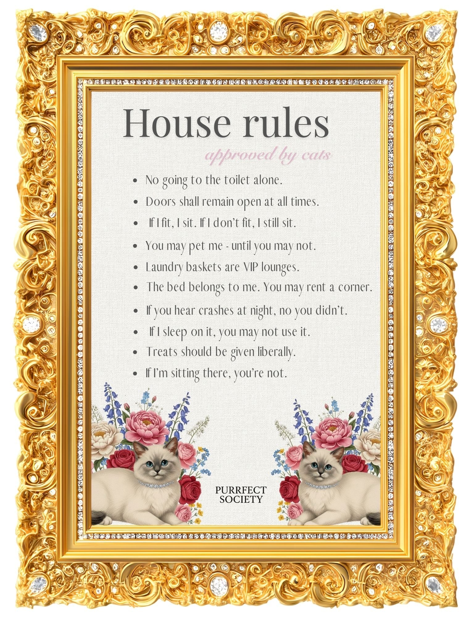 House rules for cat owners - Free, printable upload!
