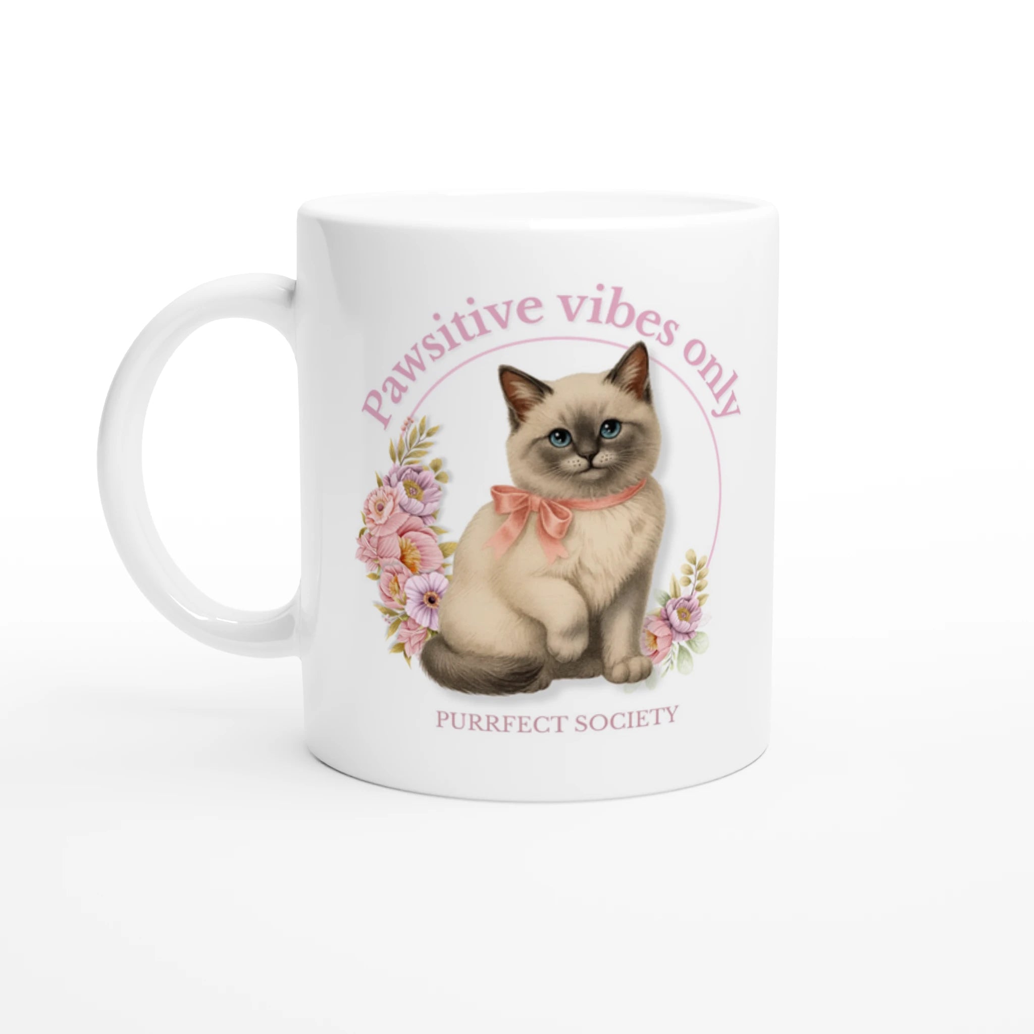 Pawsitive vibes only - cute gift mug for cat lovers