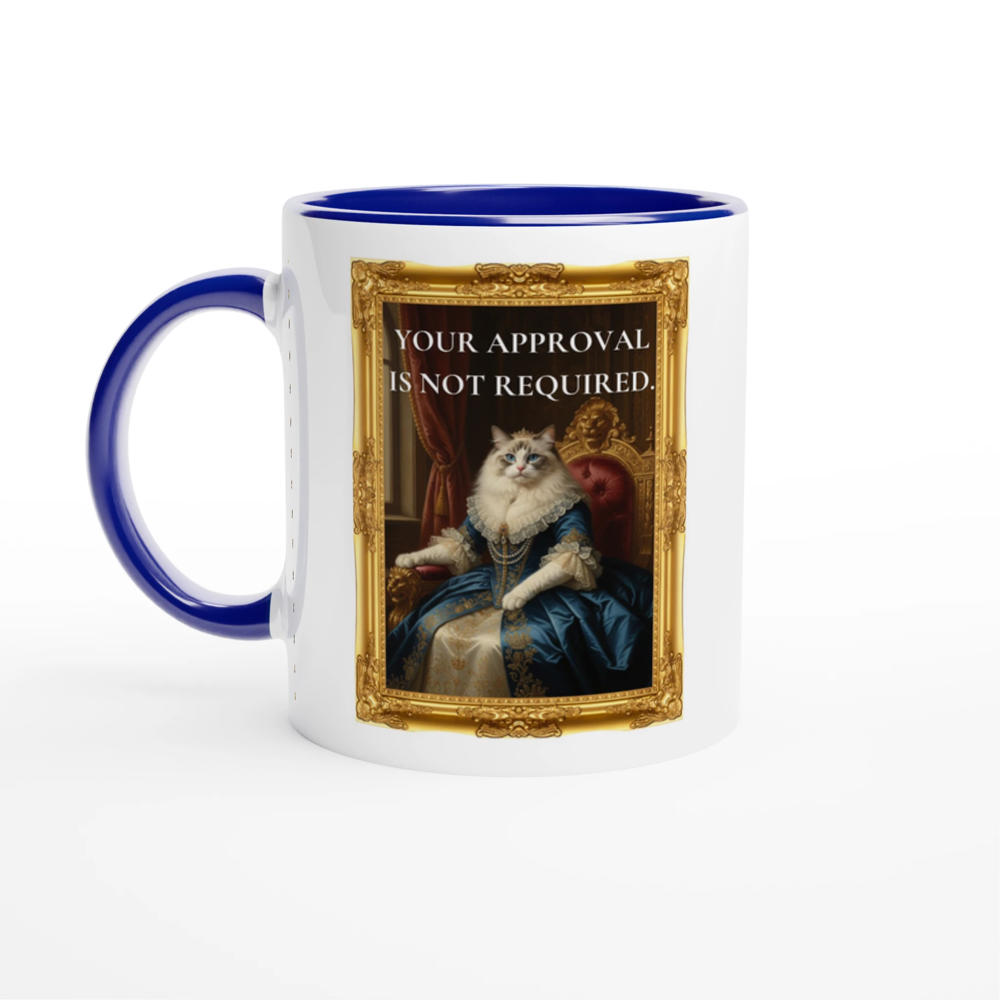 your approval is not required cat-themed ceramic mug – minimalist black cat attitude design