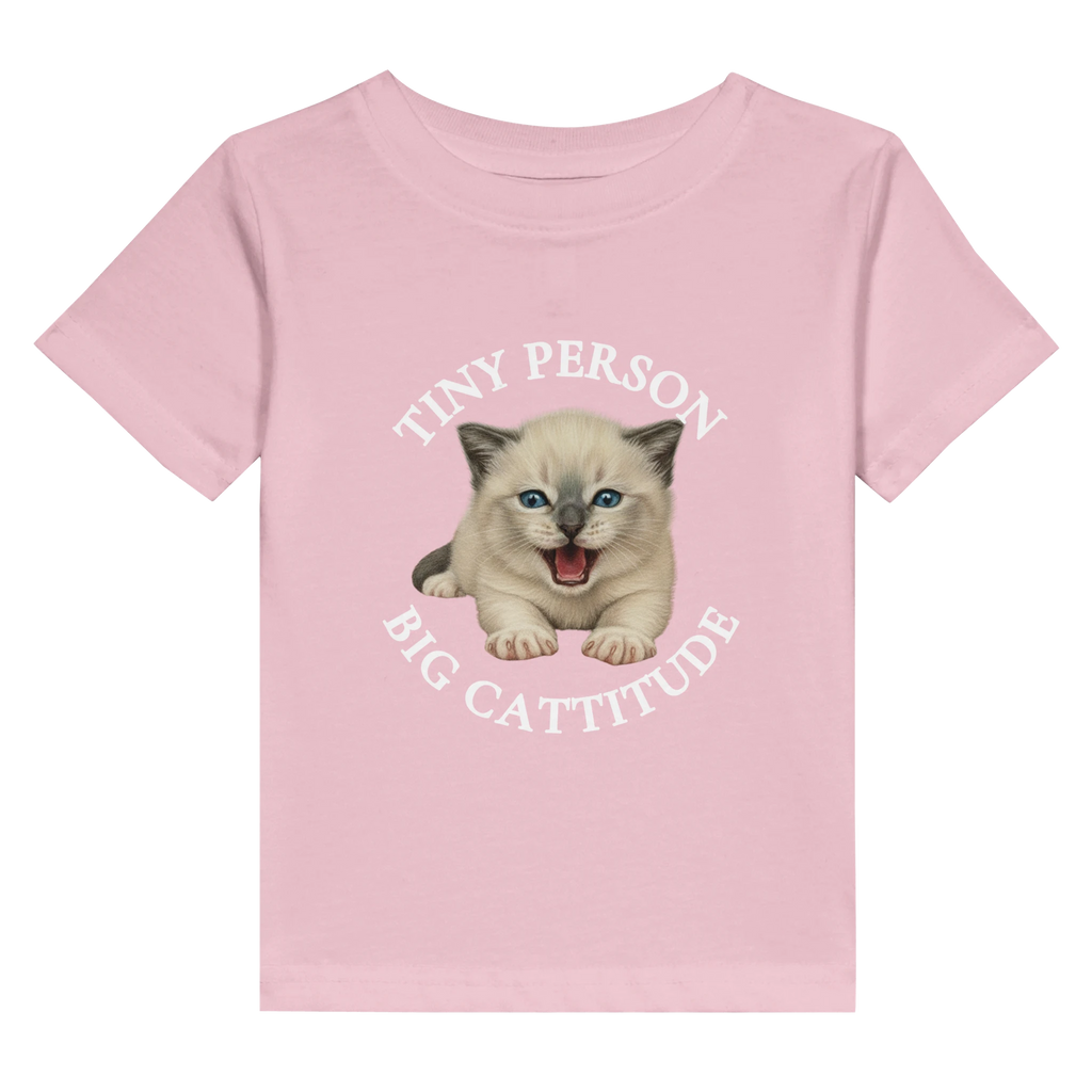 toddler cat t-shirt with tiny person big cattitude design – cute cat-themed kids shirt
