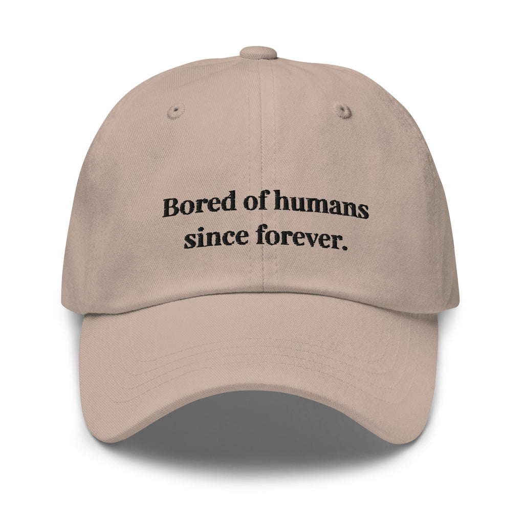 bored of humans since forever cat dad hat – funny embroidered cat attitude cap
