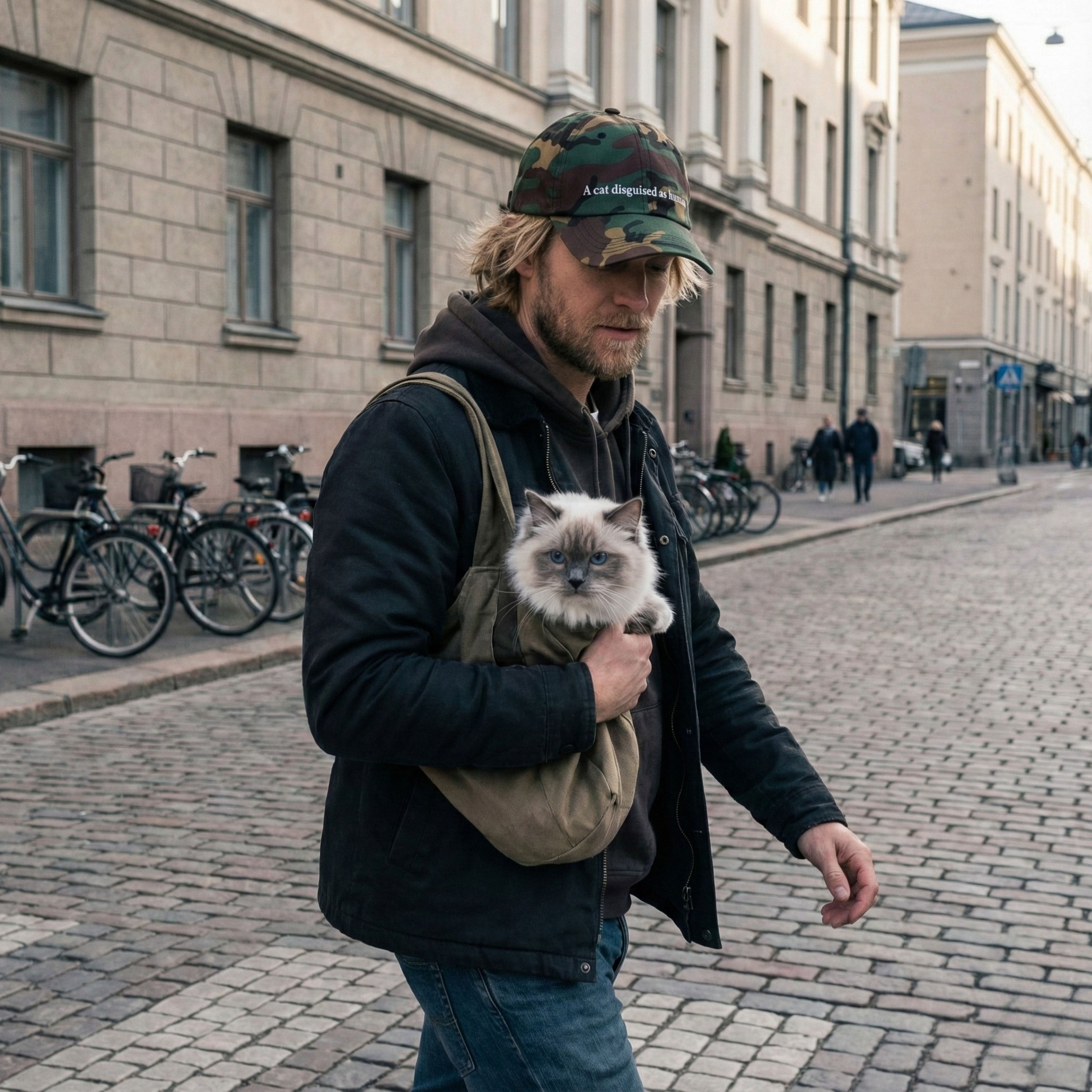 A Cat disguised as human - Cotton Cap