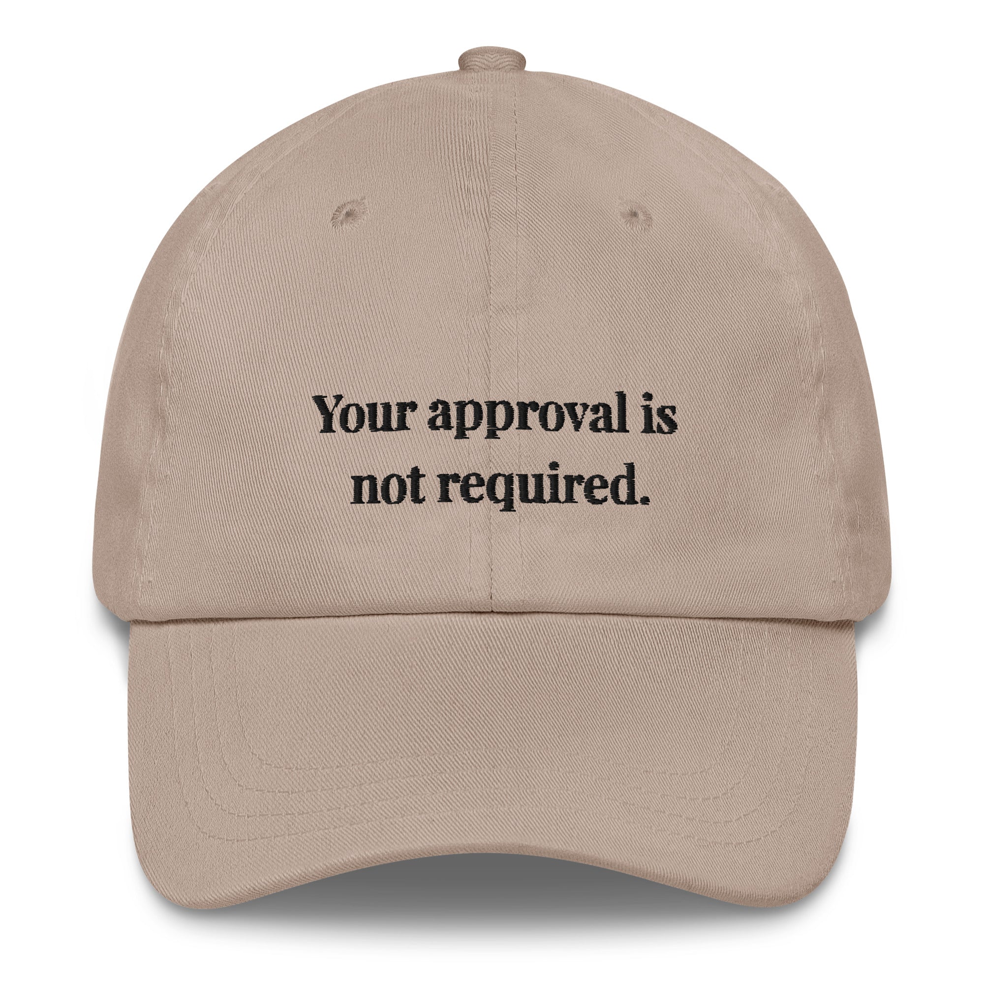 your approval is not required embroidered cat dad hat – minimalist black cat attitude cap