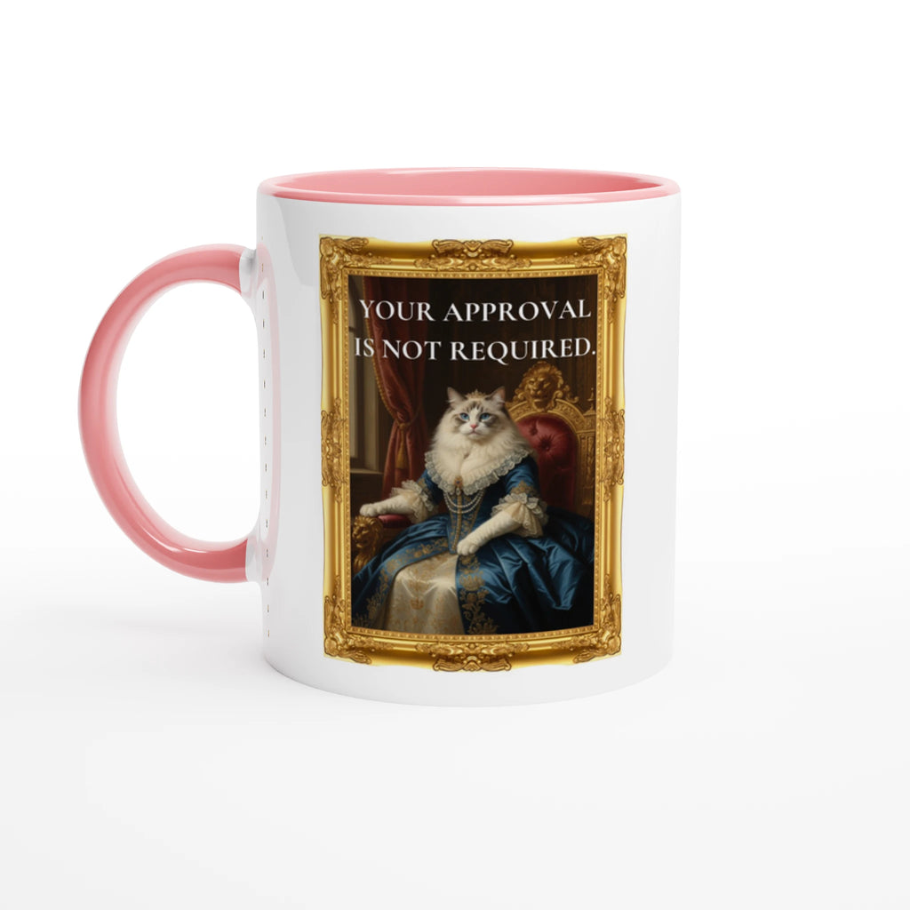 your approval is not required cat-themed ceramic mug – minimalist black cat attitude design