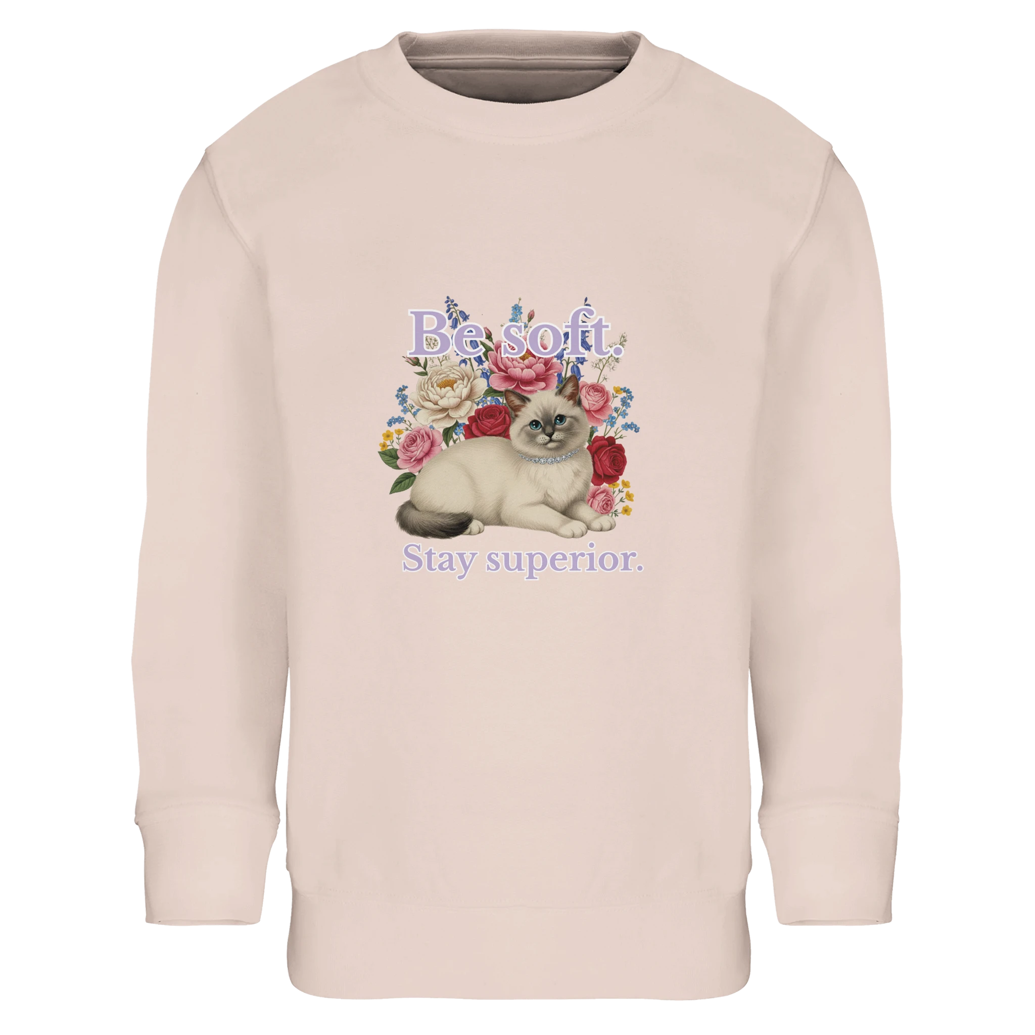 “kids sweatshirt with be soft stay superior cat design – cute children’s cat sweater