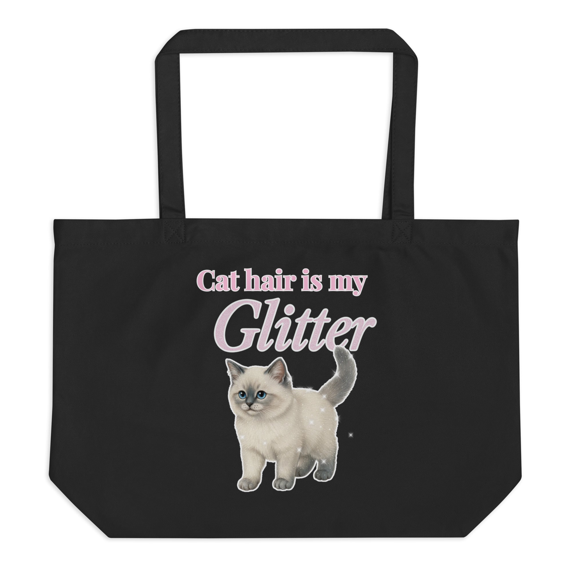 cat hair is my glitter organic tote bag for cat people
